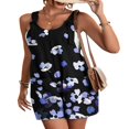 thumbnail image 1 of Salopette Courte Décontractée en Lin pour Femme, Coupe Ample, Bretelles Ajustables, Jambe Grand, Sans Manches, Combinaison Short avec Poches, 1 of 7