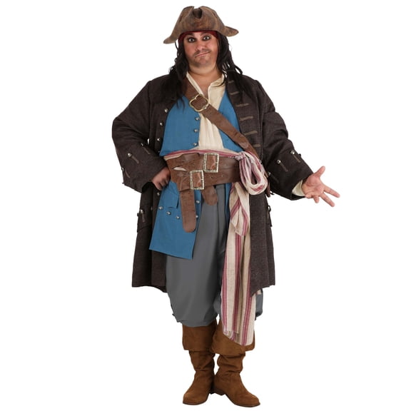 Plus Size Mens Authentic Captain Jack Sparrow Costume