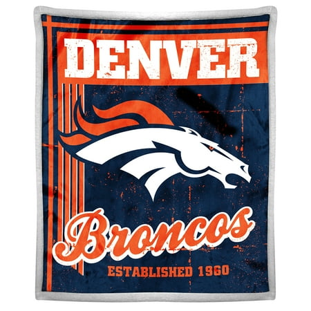 NFL Denver Broncos "Old School" Mink Sherpa 50X60