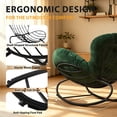 thumbnail image 5 of HOMEMIYN Oversized Papasan Rocking Chair, Comfy Thick Cushioned Lounge Rocker, Rust Resistant Metal Frame, 350 LBS Capacity for Patio, Living Room, Bedroom, Balcony, Dark Green, 5 of 11