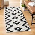 thumbnail image 2 of SAFAVIEH Studio Leather Creighton Geometric Runner Rug, Ivory/Black, 2'3" x 7', 2 of 7
