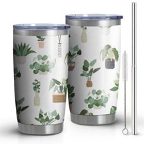 20oz Tumbler with Lid and Straw Stainless Cactus Steel Vacuum Insulated Water Coffee Tumbler Cup, Double Wall Vacuum Insulated Travel Mug Reusable Tumblers for Ice Drinks, Hot Beverage