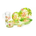 thumbnail image 1 of Carina Freesia Glass Dinnerware Set of 44 for 6 pers. Dinner Plates Deep Plate Dessert Plates Salad Bowls Decanter with Glass Mug and Saucer, 1 of 9