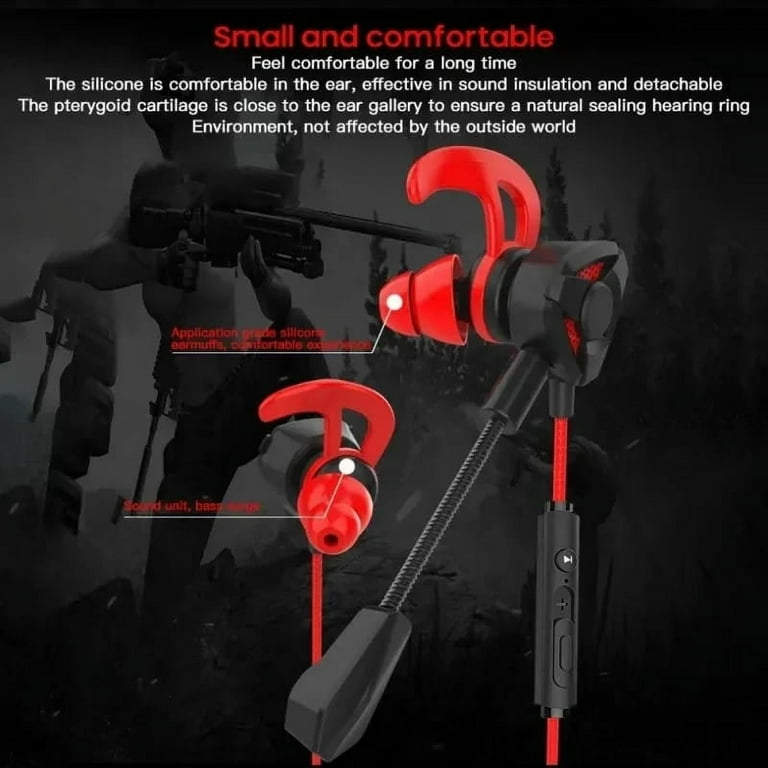 Headset Gamer Headphones Wired Earphone Gaming Earbuds With Mic For Pubg PS4 CSGO Casque Phone Tablet Laptop Universal Game Red Walmart
