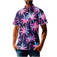 thumbnail image 2 of JXMVOJ Men's Hawaii Print Button-Up Casual Shirt, Lightweight Polyester Summer Tops for Outdoor, Party, Wedding, Daily Casual Wear, 2 of 5