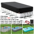 thumbnail image 1 of SHELTUSE 7X10FT Rectangular Pool Cover for Above Ground Pool, Solar Oval Pool Cover Protection with Steel Rope, Ideal for Rectangular/Oval Frame Pool Waterproof & UV-Resistant, Black, 1 of 7