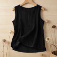 thumbnail image 2 of Outfmvch Linen Tank Tops for Women Tunic Top Gauze Cami Vests Comfy Lounge Wear Fit Lightweight Gauze Camisoles Tank Tops for Women Beach Sleeveless Tops Sleeveless Scoop Neck Shirts Black S-5XL, 2 of 4
