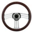 thumbnail image 3 of Volant à 3 Niveaux Poignée en Grain de Bois 14 Pouces Remplacement de Couverture de Volant pour Voiture, 3 of 8