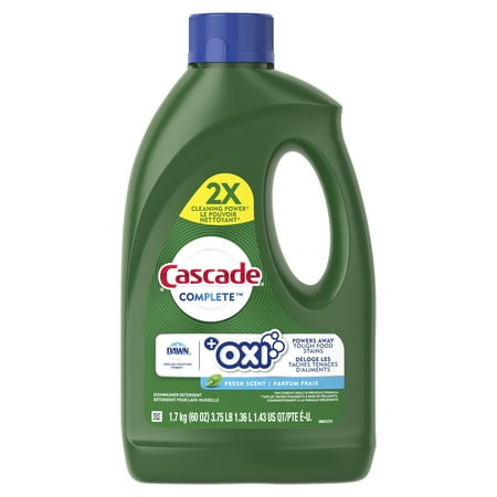 Cascade Complete Oxi Gel Dishwashing Detergent, Fresh, 60 fl oz - 4 Pack