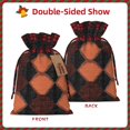 thumbnail image 4 of Color Matching Linen Bundle Mouth Gift Bag Can Be Used For Daily Small Items Argyle Plaid Darksalmon_2 Medium, 4 of 8