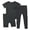 Black, variant on JIAYUE Toddler 3-Piece Pajama Set Crew Neck Short Sleeve Solid Color Tops With Long Pants Sleepwear for Casual Home Night,11-12 Years