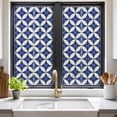 thumbnail image 2 of Retro Rhombus Window Privacy Film, Morocco Abstract Geometric Art Navy Blue Static Cling UV Sun Blocking Heat Control Window Tint Day and Night, Non-Adhesive One Way Privacy Cover 19.6''x39.3'', 2 of 7