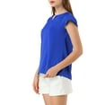 thumbnail image 4 of INSPIRE CHIC Blouse de Travail à Manches Courtes Col en V Uni pour Femmes, 4 of 6