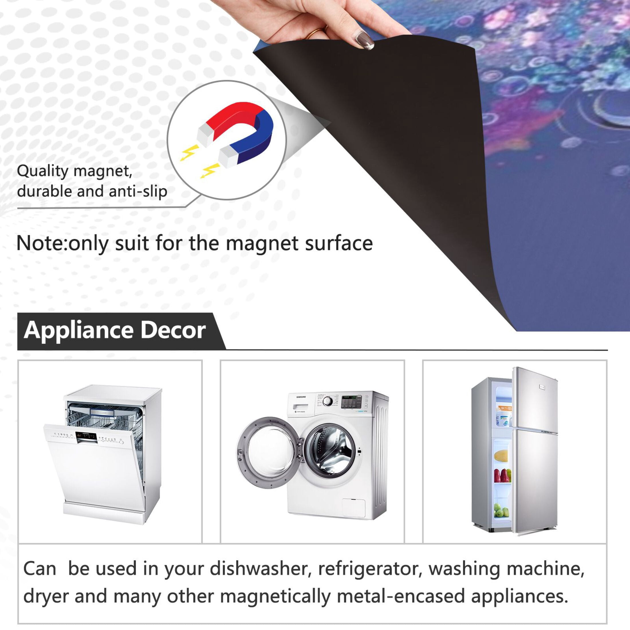 Dishwasher Magnetic Sticker 23x26 Inch Refrigerator Magnetic Sticker Washing Machine Magnetic Sticker Kitchen Panel Magnetic Sticker Home Decor Pink Eye Shadow Coral Princess