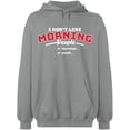 thumbnail image 2 of OXI Hoodie Sweatshirt - I Don’t Like Morning People, Basic Casual Hoodie for Men's and Women Fleece Hoodie Long Sleeve - Sport Grey 2X-Large, 2 of 3