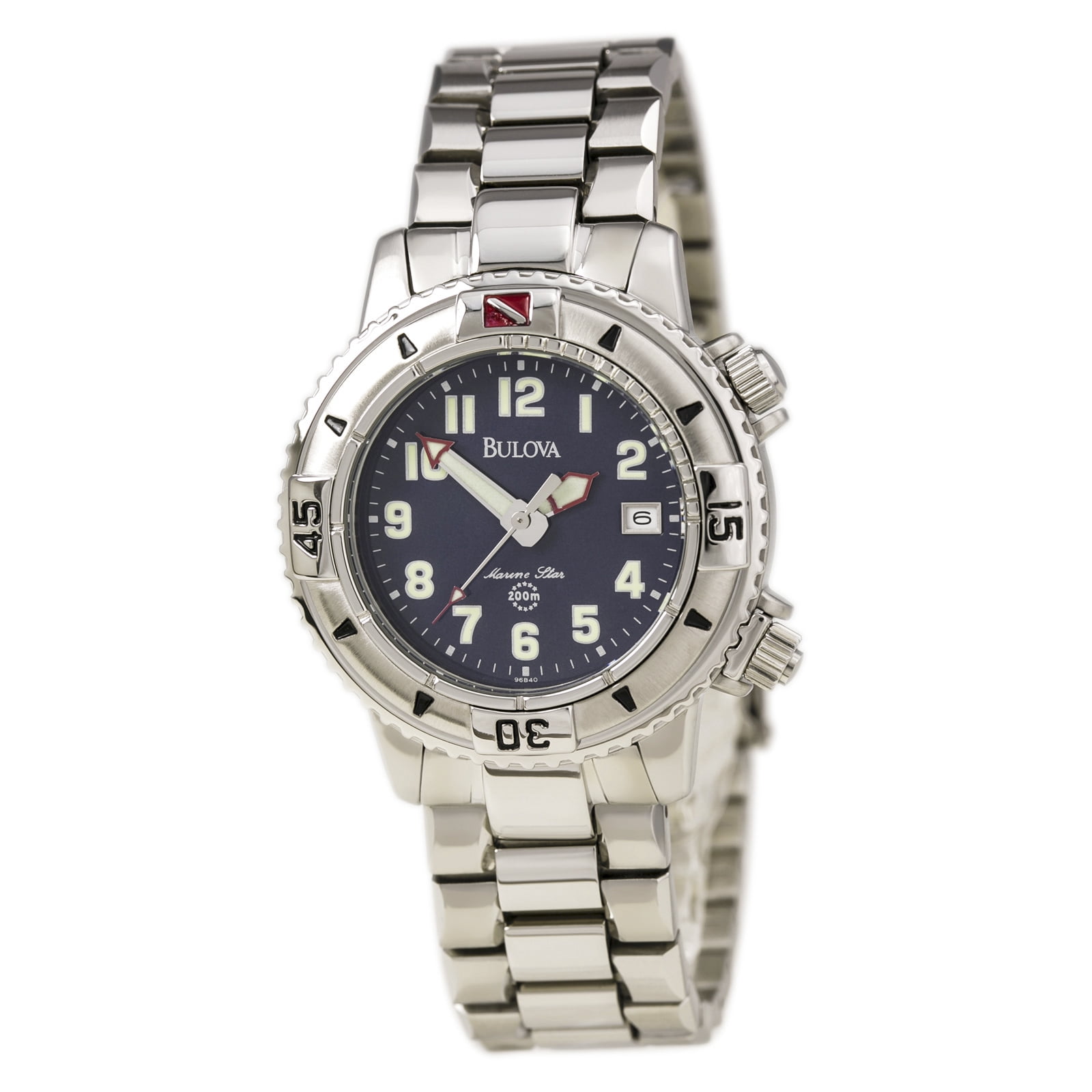 Bulova Marine Star 96B49 Wristwatch Men Stainless Steel Blue Dial Needs Battery Bulova Marine Star Stainless Steel Men main image 2