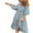 Sky Blue, variant on Women Short Puff Sleeve V Neck Maxi Dress Summer Boho Floral Printed Dress Smocked Tiered Flares Sundress