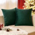 thumbnail image 1 of Fundas de almohada navideñas de terciopelo EMEMA, paquete de 2 unidades, 51 x 51 cm, color verde oscuro, 1 of 6