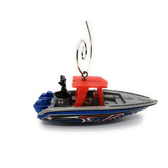 Sea Police Speed Boat Custom Christmas Ornament 1:64 Diecast Blue