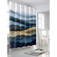 thumbnail image 3 of Fsddascl Mountains Blue Gold Shower Curtain Set - Long 72" x 84" Washable Bathtub Curtain with 12 Hooks, Modern Green Forest Trees Waterproof Fabric Stall Shower Curtains for Bathroom/Bathtub Décor, 3 of 6