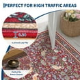 thumbnail image 6 of Garvee 9'x12' Floral Animal Print Area Rug Washable Rugs, Low Pile Stain Resistant Rug Botanical Bird Soft Carpet for Living Room Bedroom Dining Room, Red, 6 of 8