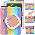 thumbnail image 2 of XYX Case for Samsung Galaxy Tab Active 5 Pro/Active 4 Pro 10.1 inch, 360 Degree Rotating Hand Grip Shockproof Cover with Shoulder Strap, Colourful Pink, 2 of 7