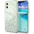 thumbnail image 1 of HSHDLDF Étui Transparent à Paillettes Compatible avec iPhone 12 Pro, iPhone 12 Étui Arrière Rigide Scintillante + Pare-Chocs Souple en TPU Femmes Filles Antichoc Étui de Téléphone Protectrice Conçue pour iPhone 12/12 Pro 6,1 Pouces, Argent, 1 of 7