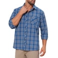 thumbnail image 4 of CAMISA DE VESTIR DE MANGA LARGA A CUADROS PARA HOMBRE INSPIRAR CHIC, CON COLLAR PUNTA Y BOTONES, CAMISA A CUADROS, TAMAÑO S, AZUL OSCURO, 4 of 6