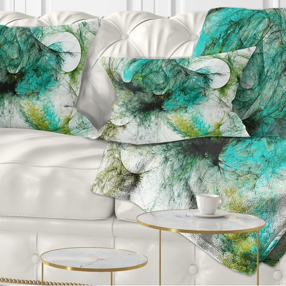 Designart Fractal Digital Paint Pattern - Abstract Throw Pillow - 12x20