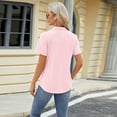 thumbnail image 6 of FLMEI Summer T-Shirts Tees for Women's Causal Loose V Neck Blouses Tops Lightweight Short Sleeve Casual T-Shirts S-XXL, 6 of 9