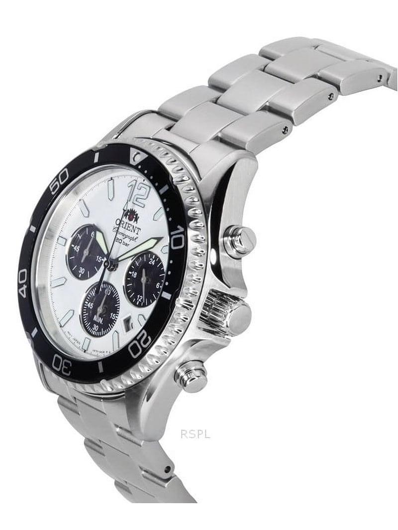 Orient Sports Solar Powered Chronograph White Dial Men's Watch RA