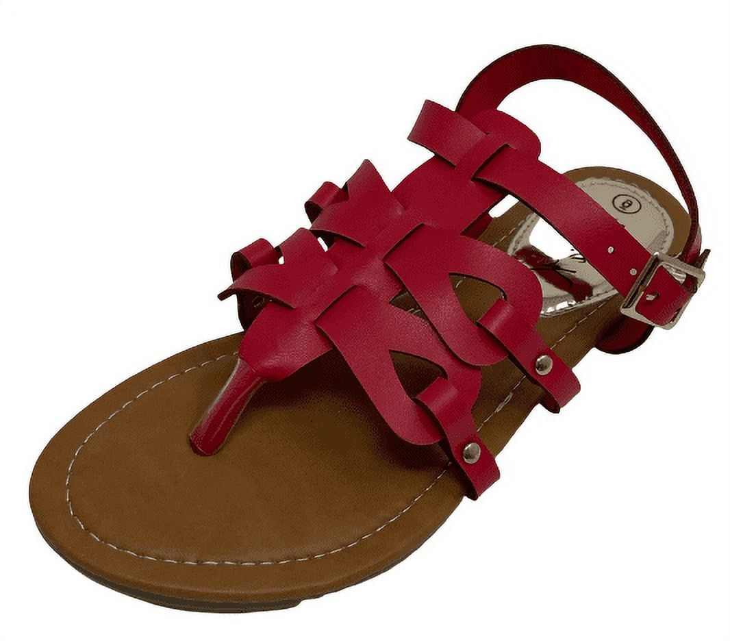 Victoria K Women's Gladiator Style Multi Loops With Double Crossover Sandals