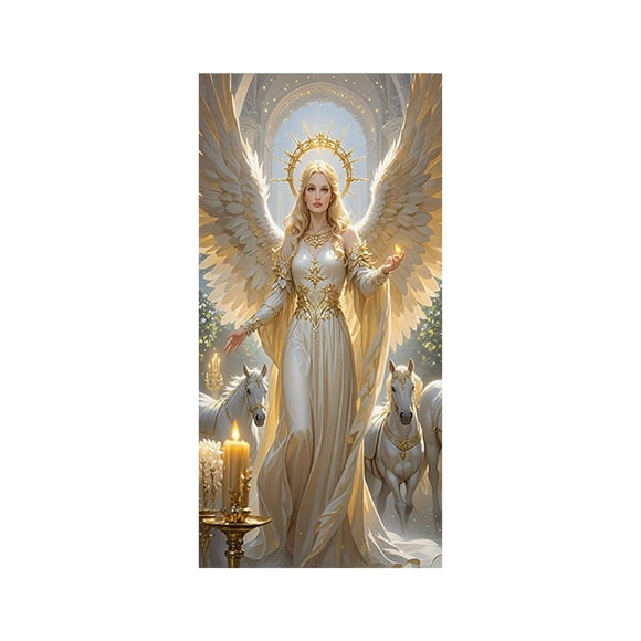 Couverture de Porte Religieuse de Noël, Drapeau Sauveur, Personnage de Pape Marie, Décoration de Fête Photo Extérieure, 70.87X35.43X0.1In 0.287Lb