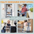 thumbnail image 3 of G TALECO GEAR Foldable Toddler Tower, Kitchen Kids Step Stool Helper, Standing Tower with 3 Adjustable Heights, Gray&White, 3 of 9