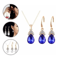 thumbnail image 2 of Juego De Collar Y Aretes Con Diamantes Azul Malubero Malu1758, 2 of 2