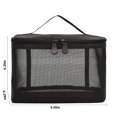 thumbnail image 3 of Mesh Cosmetic Bag under $5! Xqxayjr Mesh Cosmetic Bag, Black Travel Toiletry Organizer, Zippered Makeup Bag, Daily Use Cosmetic Case, Portable Storage Bag, Makeup Accessories Holder, 3 of 7
