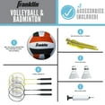 thumbnail image 2 of Franklin Sports Volleyball and Badminton Family Set - Volleyball, Pump, Badminton Rackets, Birdies, Net, and Adjustable Polls - Beach or Backyard Setup, 2 of 7