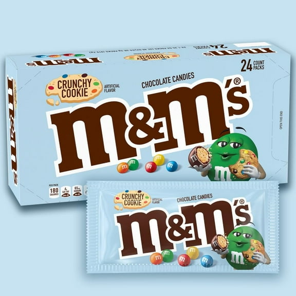 M&M’s Crunchy Cookie – Chocolate Candy Share Size, 24 Count Box (1.35 oz Each)