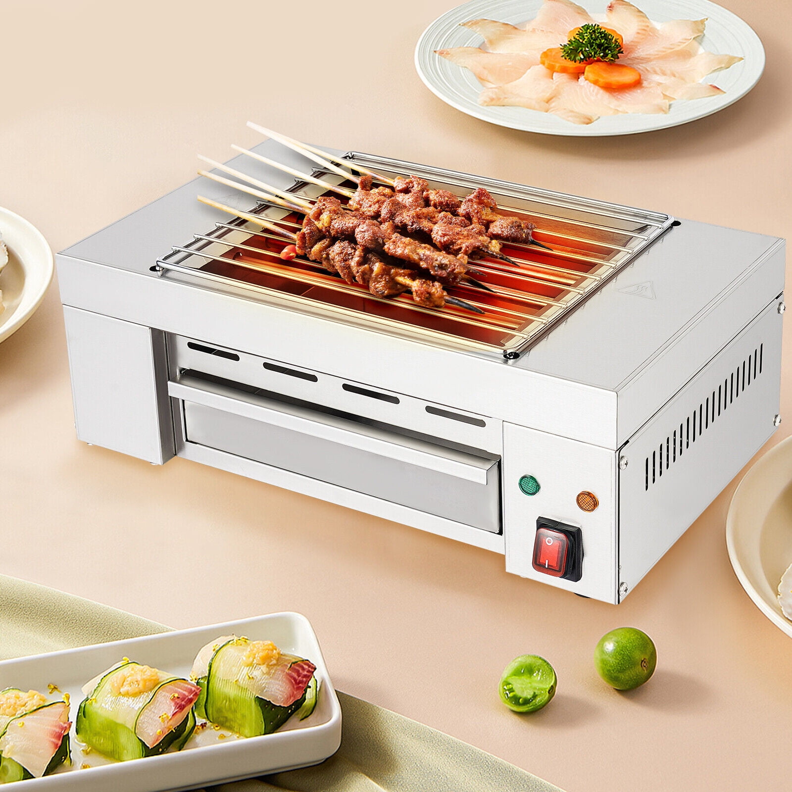 Commercial 1500W Electric Indoor Grill Tabletop Portable BBQ Commercial 1500W Electric Indoor Grill Tabletop Portable BBQ
