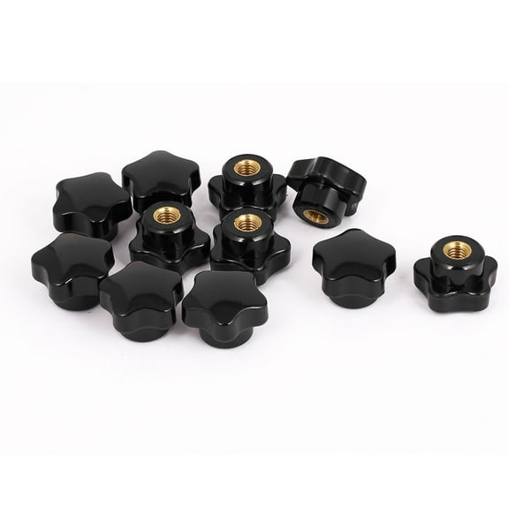 Uxcell 11pcs 8mm Female Threaded Dia Screw On Type Clamping Star Shaped Head Knob Extra Grip Handgrip