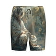 thumbnail image 6 of Daiia Forest Meditating White Tiger Mens Woven Stretch Pajama Short,Short Pajama Pants-Large, 6 of 7