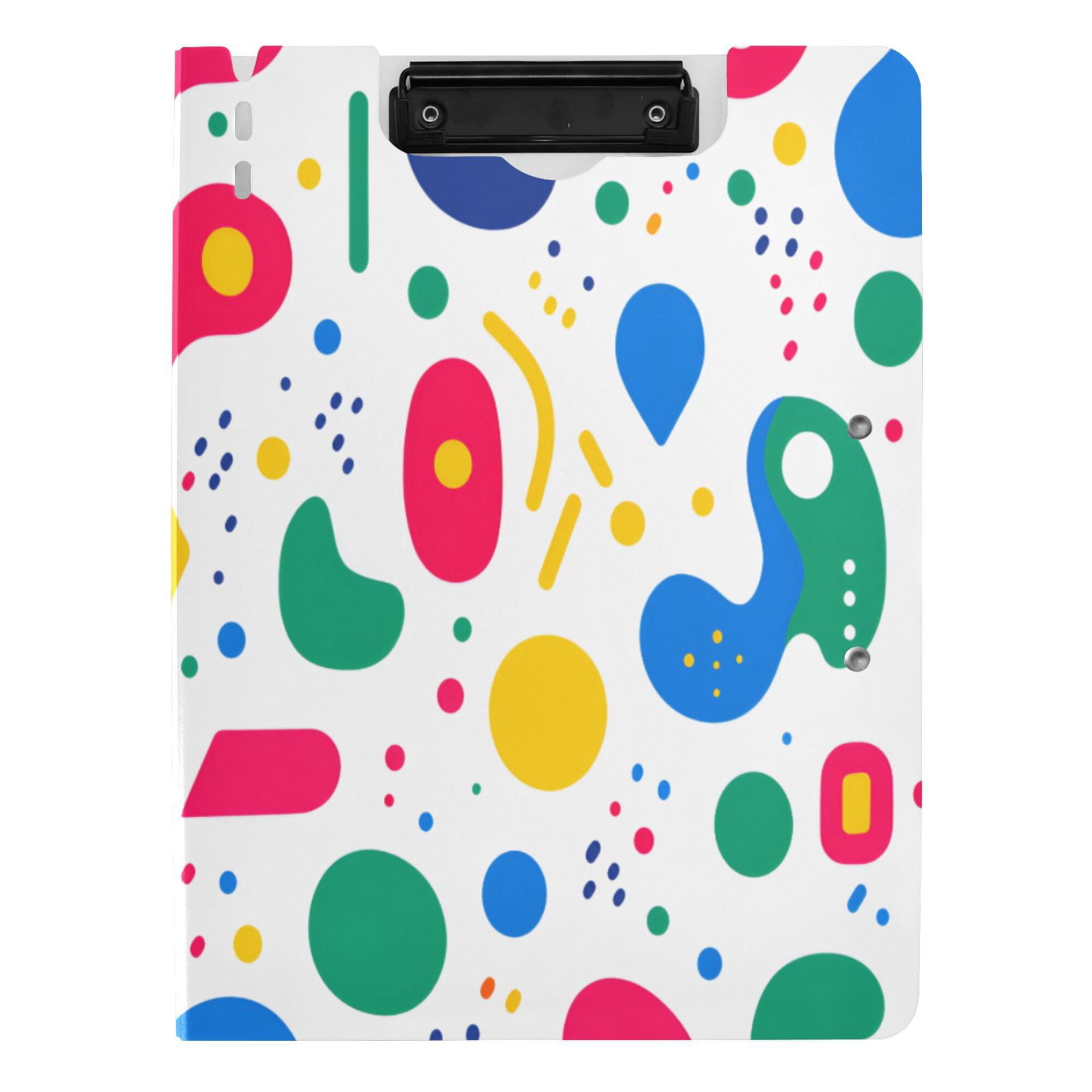 FORMRS A4 Clipboard Folder with Pen Holder Horizontal Foldable School Office Binder, Colorful Round