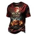 thumbnail image 3 of Havenx Mens Halloween T Shirts Pumpkin Print Shirts Short Sleeve Crew Neck T-Shirts Spooky Scary Fashion Funny Lightweight Casual Tees,Deep Red XL, 3 of 5