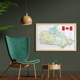 thumbnail image 2 of Canada Wall Art with Frame, Educational Topographic Country Land Names with a Flag, Printed Fabric Poster for Bathroom Living Room, 35" x 23", Yellow Blue, by Ambesonne, 2 of 2