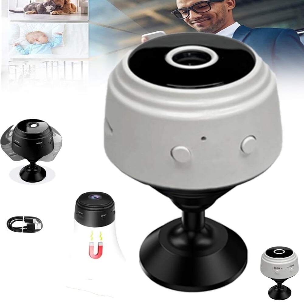 Secret Magnetic Mini Security Camera, 1080p Hd Wireless Night Vision Motion Detection Surveillance, Portable Tiny WiFi Outdoor Camera, Protect Your Home and Family (White)