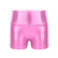 thumbnail image 5 of dPois Kids Girls Sparkly Tumbling Dance Outfit Long Sleeve Gymnastics Leotard with Metallic Shorts Pink 14, 5 of 9
