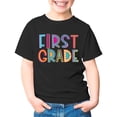 thumbnail image 3 of HCYSFG Girls Back To School T Shirts First Grade Letter Colorful School Theme Tees Crewneck Short Sleeve Regular Fit Classroom Outfit Tops, 3 of 7