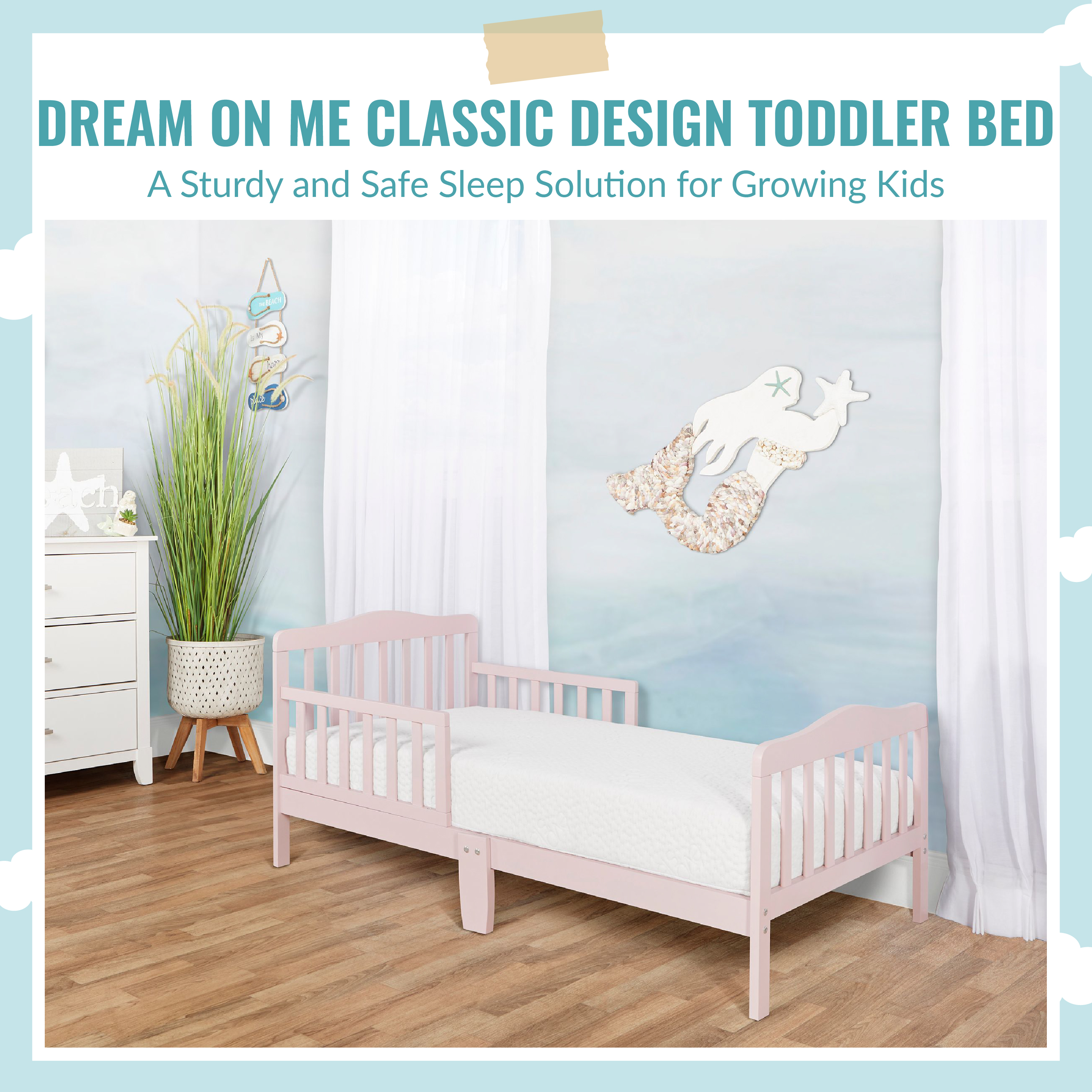 Dream On Me Classic Design Toddler Bed, Pink - image 2 of 11