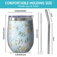 thumbnail image 5 of 12oz Stemless Wine Tumblers Lightblue Daisy Flower Small Flowers Pattern Vacuum Insulated Stainless Steel Travel Tumbler Cups Mug with Lid and Straw for Champaign,Cocktail,Beer with Cleaning Brush, 5 of 5