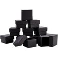 thumbnail image 1 of Paquete de 24 cajas para anillos de joyería, de cartón Kraft cuadrado, de 4,3 x 4,3 x 3 cm, para bodas, fiestas, San Valentín, festivales, regalos, color negro., 1 of 9
